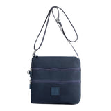 Multipockets Zipper Crossbody Purses Casual Nylon Shoulder Bag for Women Daily Handbag Navy
