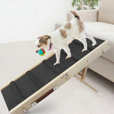 Foldable Adjustable Dog Ramp – For Couch and Bed with Non-Slip Carpet Surface
