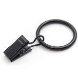 18-Pack Metal Curtain Ring Clips 4.0mm Wire with 50mm Inner Diameter Black