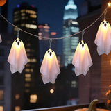 10PCS Ghost 275cm Halloween Warm White LED Hanging Light String with 8 Modes