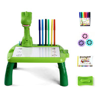 Projector Drawing  Board for Kids Painting Board with Music Green