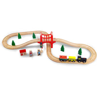 Wooden Train Set with Tracks – Expandable and Changeable for Girls and Boys 6 Years Old Style 1