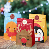24PCS Christmas Flat Top Paper Gift Bags for Christmas Eve Apples