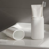 Portable 180 ml Tooth Brush Holder and Toothpaste Cover Container with Mouthwash Cup White