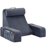 Adjustable Detachable Backrest Reading Pillow for Bed Sitting Gray