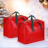 3pc Large Christmas Tree Storage Bags – PE Water-Resistant with Reinforced Handles & Zipper Red