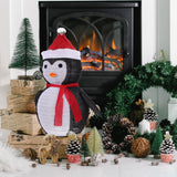 Telescopic Christmas Yard Signs with Stakes Lighted Xmas Signs Indoor Outdoor Decor Penguin Style