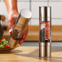 2-in-1 Stainless Steel Salt & Pepper Grinder – Adjustable Spice Mill for Kitchen