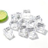 25 PCS Clear Simulated Ice Cubes for Drink Reusable Ice Cubes for Decor Home Bar Parties