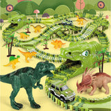 Dinosaur Track Toys – DIY Dinosaur Race Car Track Puzzle Building Set