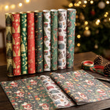 10 Sheets 10 Designs Christmas Wrapping Paper for Gifts and Crafts