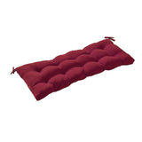 Outdoor Bench Cushion Long Seat Pad with Ties for Indoor Outdoor Furniture Wine Red