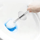 2 PCS Toilet Brush Set with 304 Stainless Steel Handle and Holder White