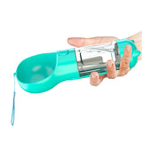 4 in1 Pet Feeder Dog Cat Puppy Water Bottle Cup Travel Pooper Scooper Outdoor Blue