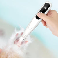 Cordless Pet Paw Trimmer with LED Light Rechargeable Grooming Tool for Dog Cat White