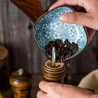 Manual Wooden Salt Grinder Adjustable Pepper Mill Shaker Brown