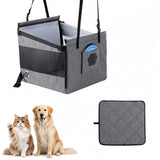 Foldable Pet Auto Seat  Pad Water-resistant for Small Medium Dogs Gray