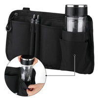 Wheelchair Side Bag with Cup Holder Armrest Pouch for Walker Rollator Electric Scooter