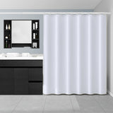 Extra Long Shower Curtain Waterproof Fabric With Hooks for Bathtub Bathroom White