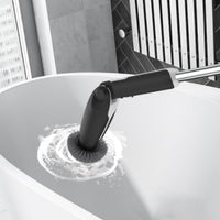 Long Handle Electric Spin Scrubber with 4 Adjustable Angles and 8 Brush Heads