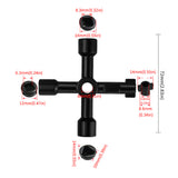Multi-Functional Electrical Switchboard Key Wrench Tool Black