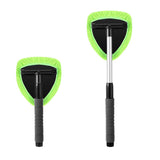 Extendable Windshield Cleaning Tool Set Car Window Microfiber Cleaner with 4 Replacement Microfiber Pads Gree