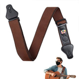 Guitar Strap for Acoustic Electric Classic and Bass Guitars Brown