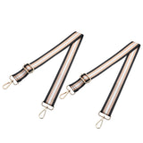 2PCS Adjustable Canvas Bag Strap with Metal Buckle for Crossbody Bags Black