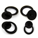 8pcs Ring Pull Handle Cabinet Knob Drawer Dresser Cupboard Drop Zinc Alloy Black