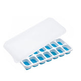 Large Capacity Ice Cube Tray Set with Storage Bin and Scoop Blue