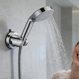 Adjustable Shower Head Holder Vacuum Suction No Drill Bracket Silver