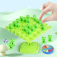 Two-Player Frog Balance Game Toy Set Parent-Child Interactive Family Tabletop Puzzle Game Green