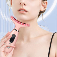 Facial Massager for Face and Neck with LED and Vibration Pink
