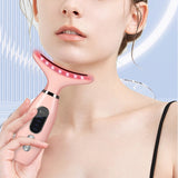 Facial Massager for Face and Neck with LED and Vibration Pink