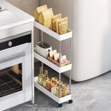 3 Tier Slim Rolling Storage Cart Bathroom Organizer for Kitchen & Laundry