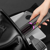 Cordless Hair Straightener Brush Protable Hair Straightening Comb for Home Travel Outdoor Gray