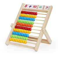 Wooden Abacus for Kids – Math Counting Sticks Number and Alphabet Cards Educational Toy