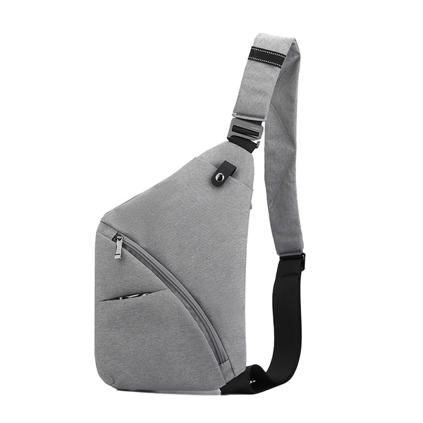 Anti-Theft Travel Right Chest Pack Crossbody Bag Sling Bag for Bicycle Sport Gray
