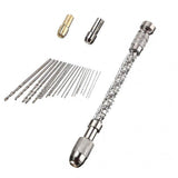 20 PCS Hand Twist Drill Pin Vice Mini Micro Bit Jewellery High Speed Steel for Model Craft DIY