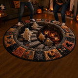 3D Halloween Area Rug Round Non Slip Soft for Bedroom Living Room Style 1