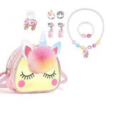 Cute Unicorn Sling Bag Set for Girls Rainbow Crossbody Bag Dress Up Accessories Style 1