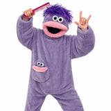 Plush Monster Onesie Pajamas for Adults Funny Costume Sleepwear for Home Lounge Movie Nights Party Purple