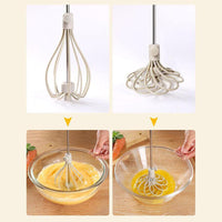 Semi-automatic Egg Beater Adjustable Stainless Steel Egg Mixer