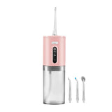 Cordless Electric Water Flosser Oral Irrigator Teeth Flosser Tooth Cleaner with 5 Nozzles Pink