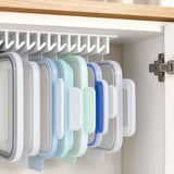 2 Pcs 10 Slot Under Shelf Lid Organizer Slide In for Kitchen Cabinet Storage White