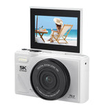 5K Digital Camera WiFi Vlogging Camera with 180 Degree Flip Screen White