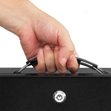 Fireproof Document Box with Key Lock Secure Lock Boxes for Documents Jewelry Cash Black