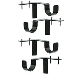 2Pcs Bracket Hang Curtain Rod Holders Single Hook Tap Right Into Window Frame Rod Black