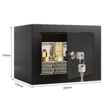 Small Secure Box with Key Lock for Cash Jewelry Black