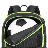 Soccer Backpack Water Resistant Soccer Bag with Ball Holder and Shoe Compartment Green